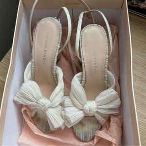 Loeffler Randall camellia block heel in white